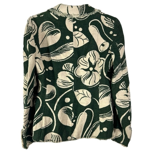 Moschino Cheap and Chic Blazer Green Floral Print Linen Size 6 - Picture 7 of 8